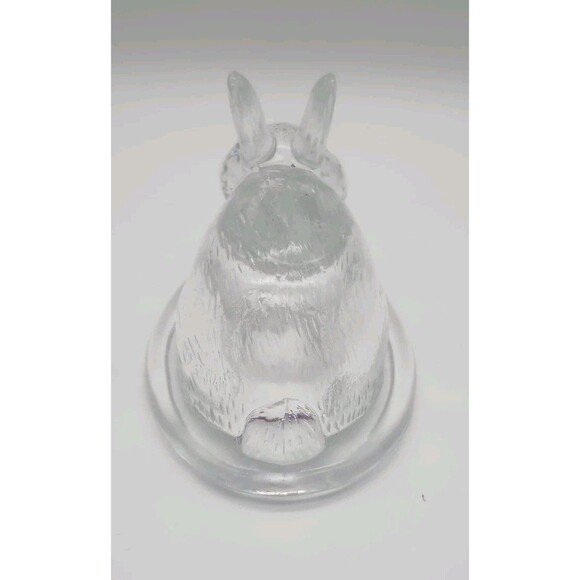 VTG L.E. Smith Easter Bunny Rabbit Clear Glass Covered Dish Compote LID ONLY - Picture 4 of 7